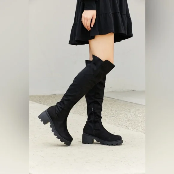 Black Legend Spell on You Lug Sole Over the Knee Boots - Picture 4 of 5